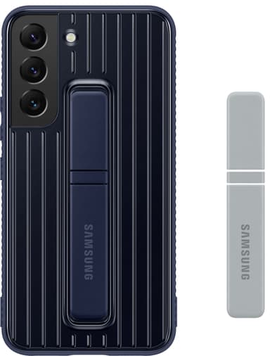 Samsung S22 skyddsfodral med ställ (marinblått)