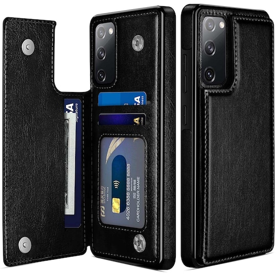 Samsung Galaxy S20 FE skyddande plånboksfodral PU/TPU Svart