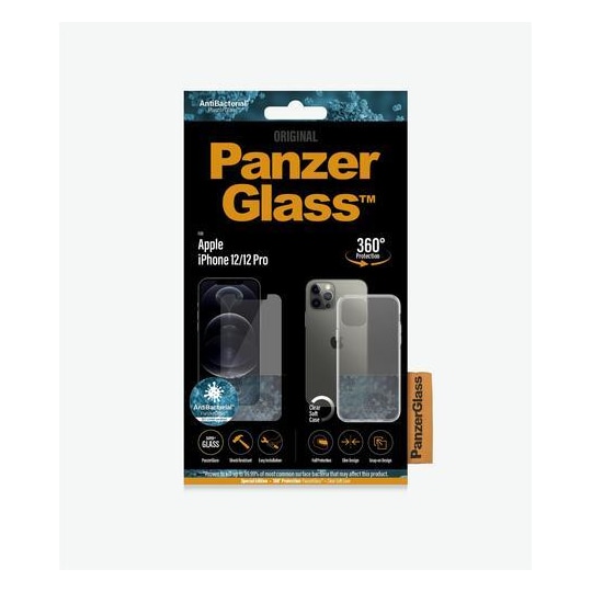 PanzerGlass B2708, Apple, iPhone 12/12 Pro, Reptålig, Antibakteriell,