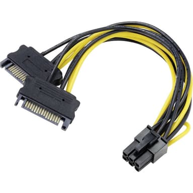 Akasa Ström Adapter [2x SATA-strömkontakt hane 15-pol -