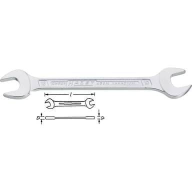 Dubbelskruvnyckel 17 - 19 mm DIN 3110, DIN ISO 10102