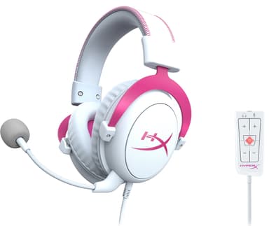 HyperX Cloud II gaming headset (vit/rosa)