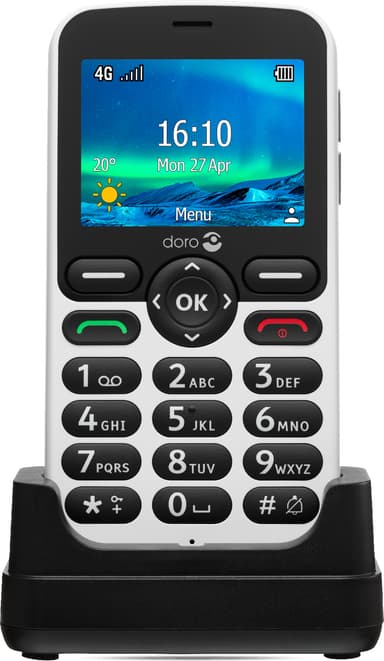 Doro 5861 mobiltelefon (vit/svart)