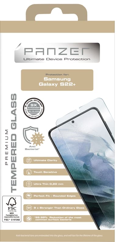 Panzer härdat skärmskydd för Samsung Galaxy S22 Plus