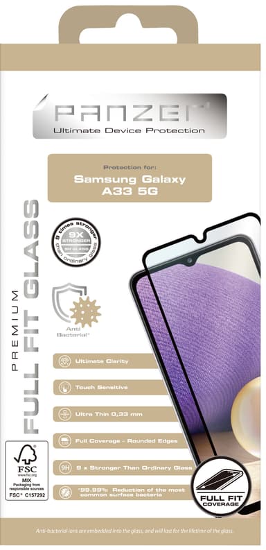 Panzer Full-Fit skärmskydd för Samsung Galaxy A33 5G