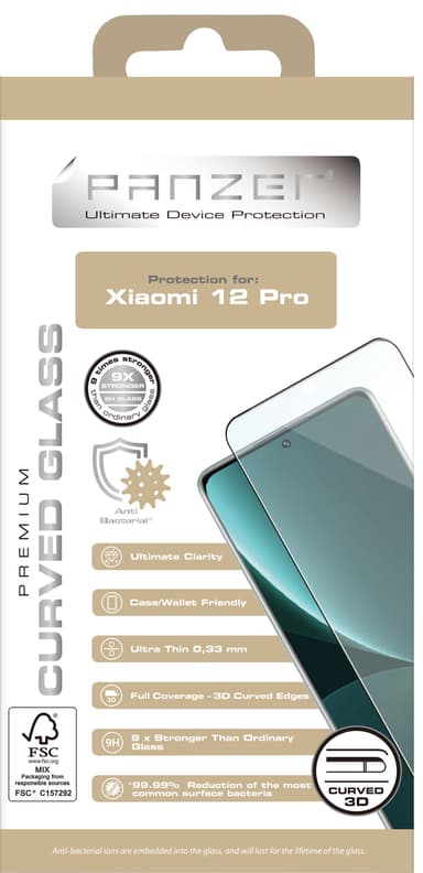 Panzer  Curved skärmskydd  Xiaomi 12 Pro