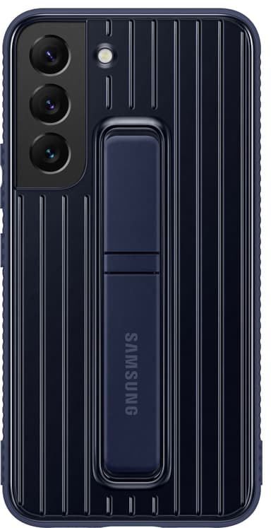 Samsung S22 skyddsfodral med ställ (marinblått)