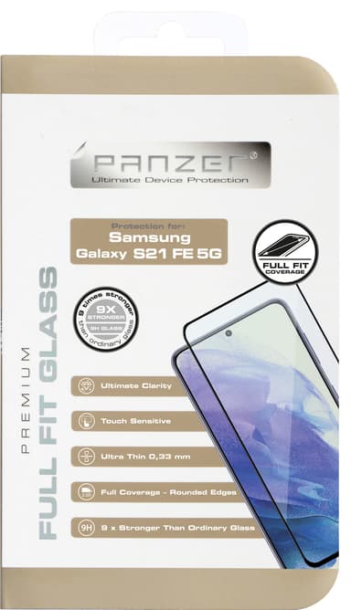 Panzer Full-Fit Samsung Galaxy S21 FE skärmskydd (svart)