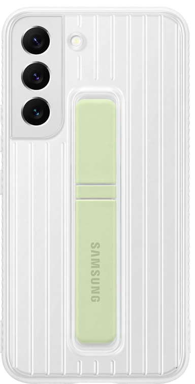 Samsung S22 skyddsfodral med ställ (vitt)