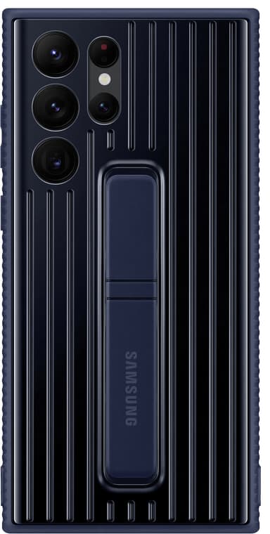 Samsung S22 Ultra skyddsfodral med ställ (marinblått)