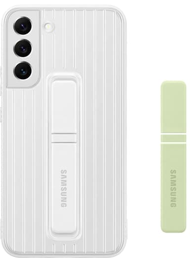 Samsung S22 Plus skyddsfodral med ställ (vitt)