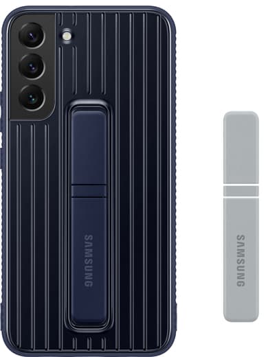Samsung S22 Plus skyddsfodral med ställ (marinblått)