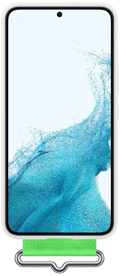 Samsung S22 silikonfodral med rem (vitt)
