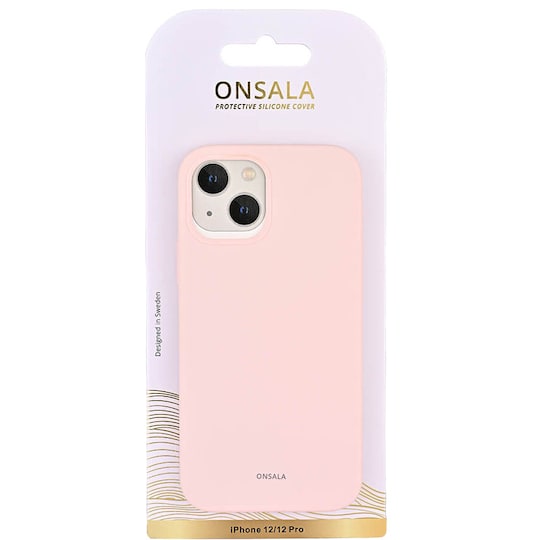 Onsala iPhone 12/12 Pro silikonfodral (chalk pink)