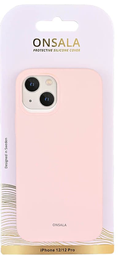Onsala iPhone 12/12 Pro silikonfodral (chalk pink)
