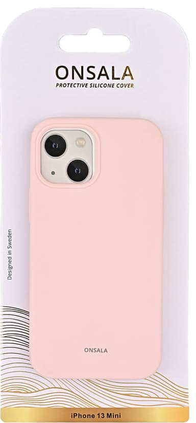 Onsala iPhone 13 mini silikonfodral (chalk pink)