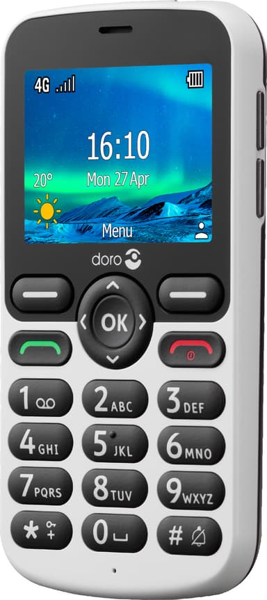 Doro 5861 mobiltelefon (vit/svart)