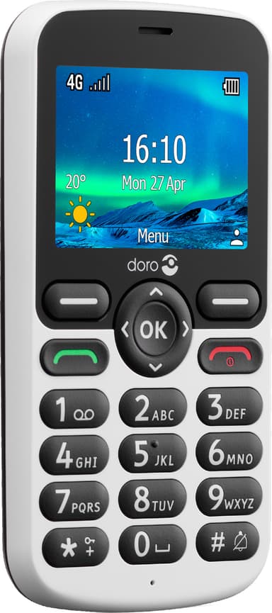 Doro 5861 mobiltelefon (vit/svart)