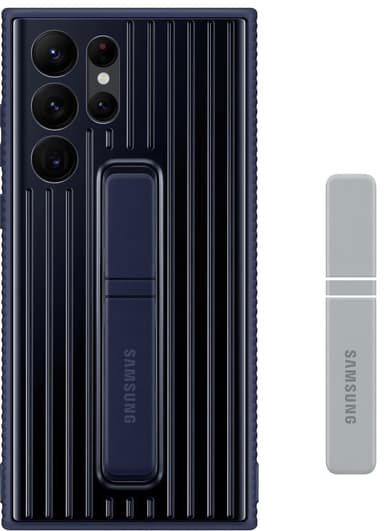 Samsung S22 Ultra skyddsfodral med ställ (marinblått)