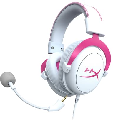 HyperX Cloud II gaming headset (vit/rosa)