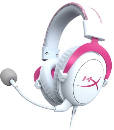 HyperX Cloud II gaming headset (vit/rosa)