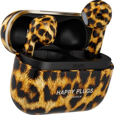 Happy Plugs Hope true wireless in-ear hörlurar (leopard)