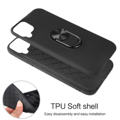 Samsung Galaxy A12 Hybrid skal med Finger Ring - Svart