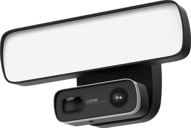 Floodlight IP-kamera för utomhusbruk, 1080p, LED-strålkastare, svart