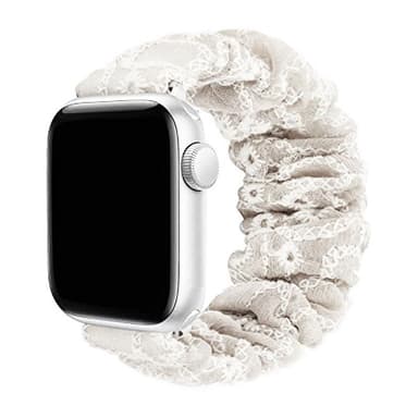 Scrunchie Elastiskt Armband Apple Watch 7 (41mm) - Beige