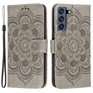 SKALO Samsung S21 FE Mandala Plånboksfodral - Grå