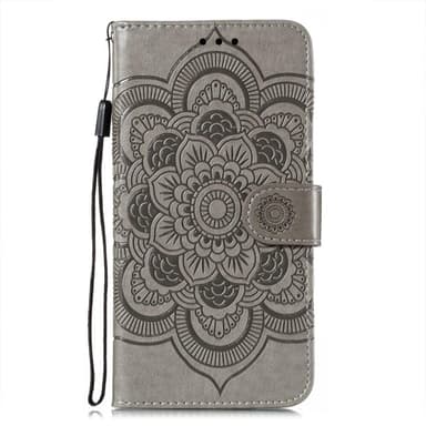 SKALO Samsung S21 FE Mandala Plånboksfodral - Grå