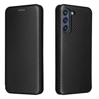 SKALO Samsung S21 FE Carbon Fiber Plånboksfodral - Svart