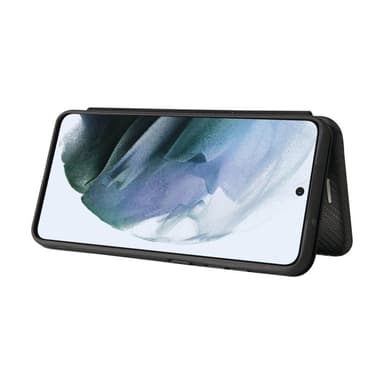 SKALO Samsung S21 FE Carbon Fiber Plånboksfodral - Svart