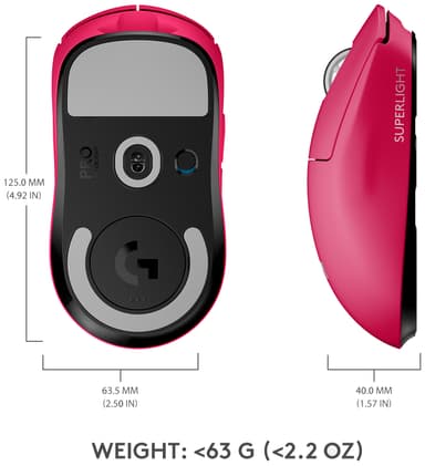 Logitech G Pro X Superlight trådlös gamingmus