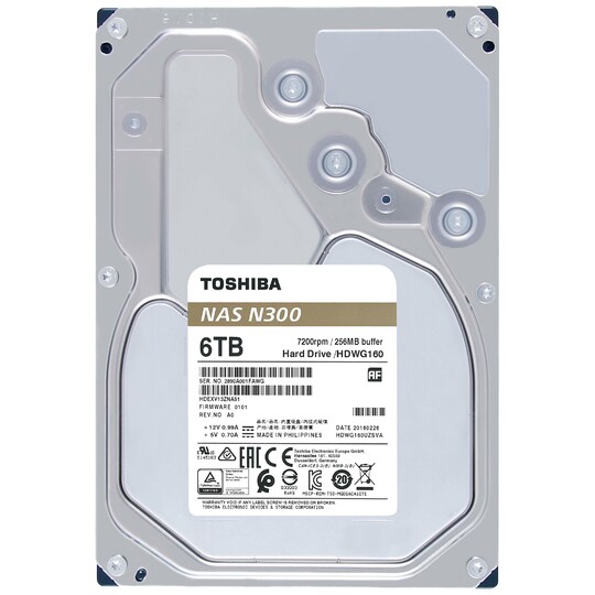 Toshiba N300 3.5" intern HDD för NAS (6 TB)