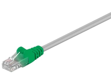 Goobay CAT 5e korsad patchkabel, U/UTP, grå-grön