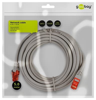 Goobay CAT 6 patchkabel, U/UTP, grå