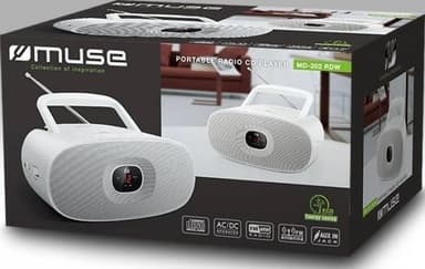 Muse MD-202RDW Vit, Bärbar radio CD-spelare,