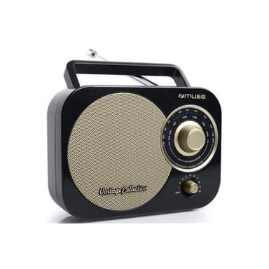 Muse Bärbar radio M-055RB Svart/Guld, AUX in
