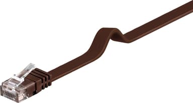 Goobay CAT 6 platt patchkabel, U/UTP, mörkbrun