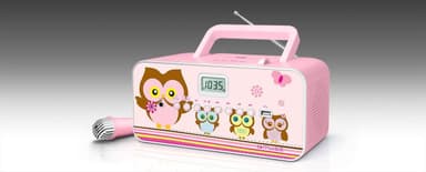 Muse M-29KP Rosa/bild, 30 W, bärbar radio-CD/MP3-spelare med USB,