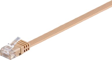 CAT 6 platt patchkabel, U/UTP, Ljusbrun