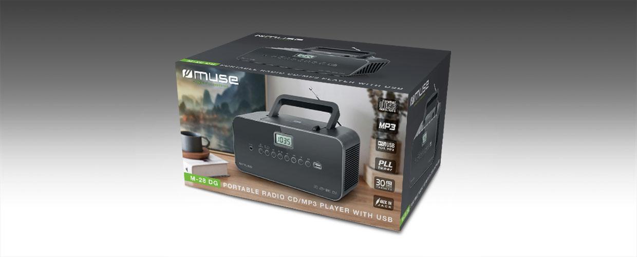 Muse Bärbar radio M-28DG USB-port, AUX-ingång,