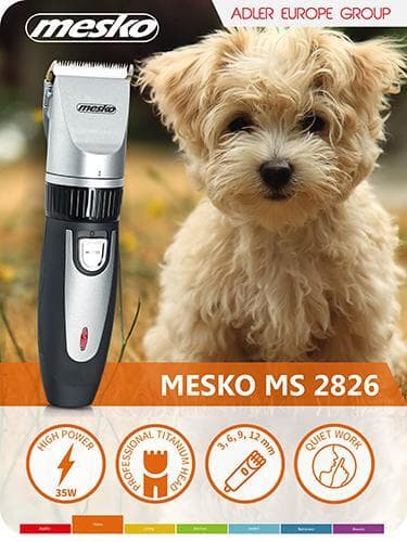 Mesko Hårklippare för husdjur MS 2826 Corded/ Cordless, Svart/ silver