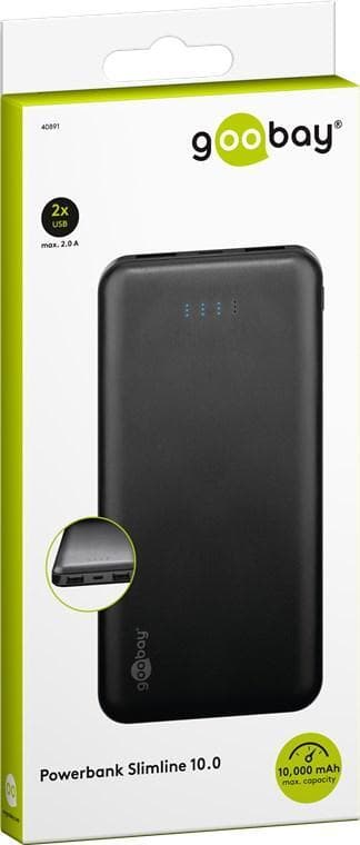 Goobay Powerbank Slimline 10.000 mAh