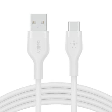 BOOST CHARGE USB-A to USB-C Silicon 2m, White