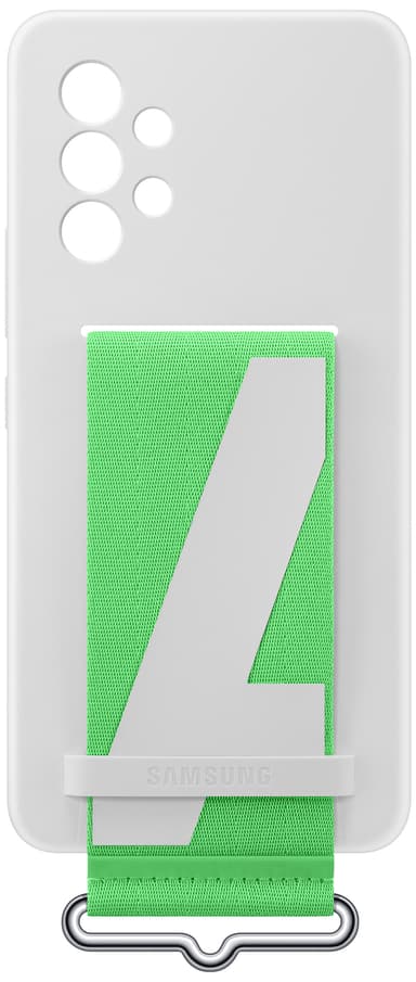 Samsung Galaxy A53 silikonfodral med rem (vitt)