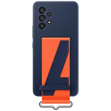 Samsung Galaxy A53 silikonfodral med rem (marinblått)