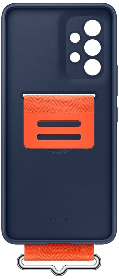Samsung Galaxy A53 silikonfodral med rem (marinblått)