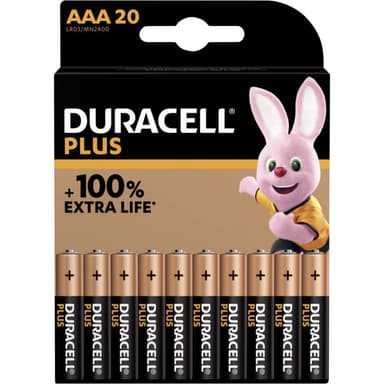 Batteri AAA (R03) Alkaliskt Duracell Plus-AAA CP20 1.5